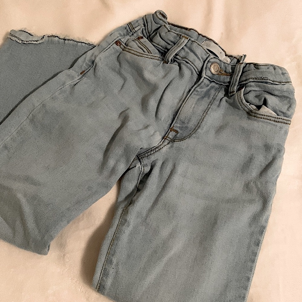 light washed flare jeans
